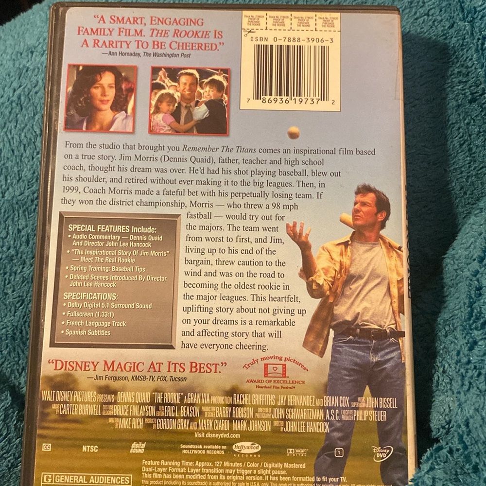 Walt Disneys The ROOKIE DVD - Picture 2 of 4